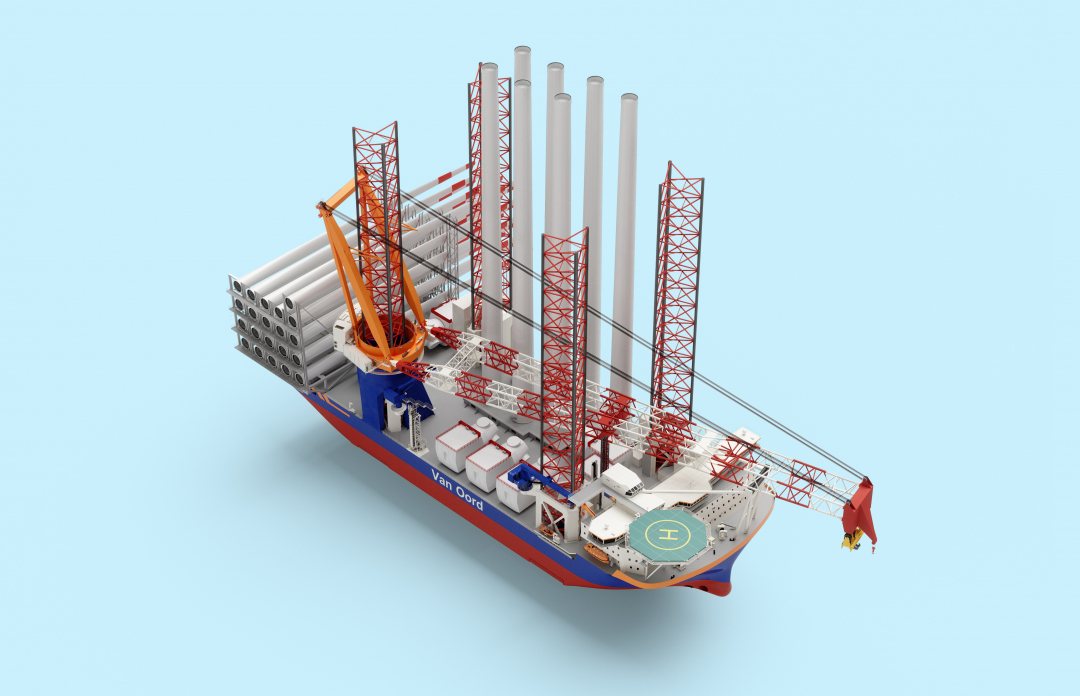 Purpose built vessel to install 20 MW offshore wind turbines